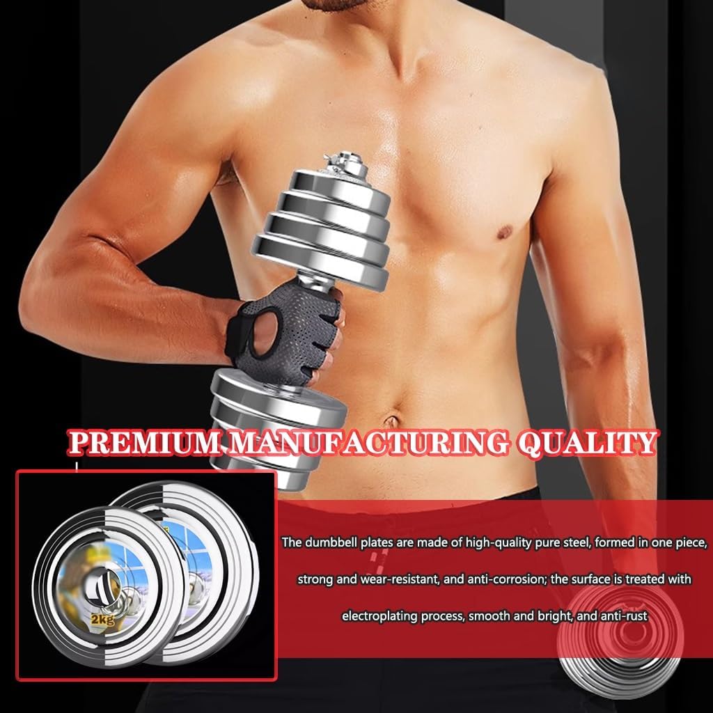 Dumbbell Set Men's Home Fitness Adjustable Weight, Gym Solid Steel Barbell, Abdominal Muscle Training Equipment