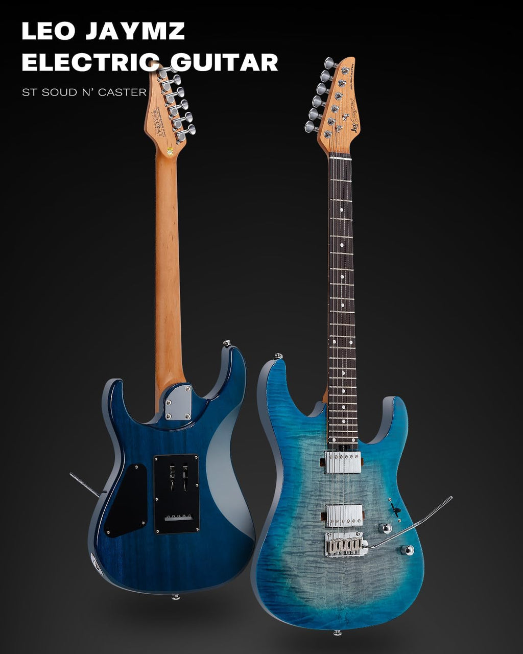 Leo Jaymz ST Pro Electric Guitar with Coil-Split, Roasted Maple Neck, Rosewood Fingerboard, Mahogany Body, Alnico 5 Pickups