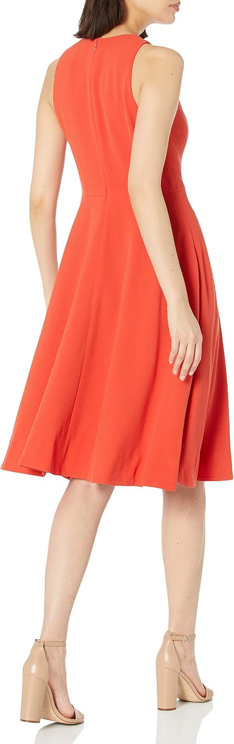 Dress the Population Women's Catalina Solid Sleeveless Fit & Flare Midi Dress