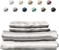 Colorado Home Co SUNDAYSILKS | 100% Mulberry Silk Bed Sheets | King Size | 4PC Set | Soft & Durable | Grade 6A Organic Real Silk | Off White