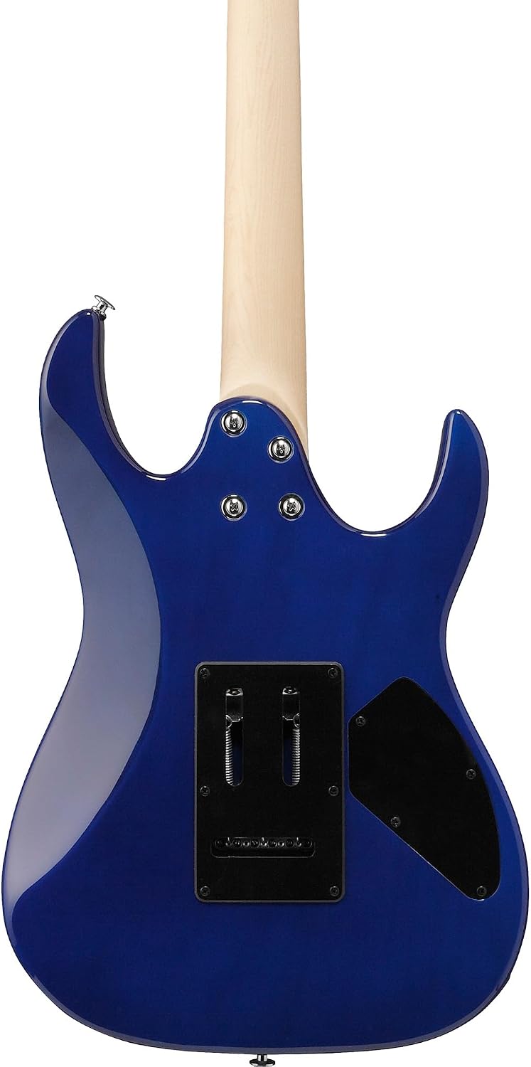 Ibanez GRX70QAL RG Gio Electric Guitar, Left Handed - Transparent Blue Burst Bundle with Amplifier, Gig Bag, Tuner, Cable, Picks, Austin Bazaar Instructional DVD, and Polishing Cloth