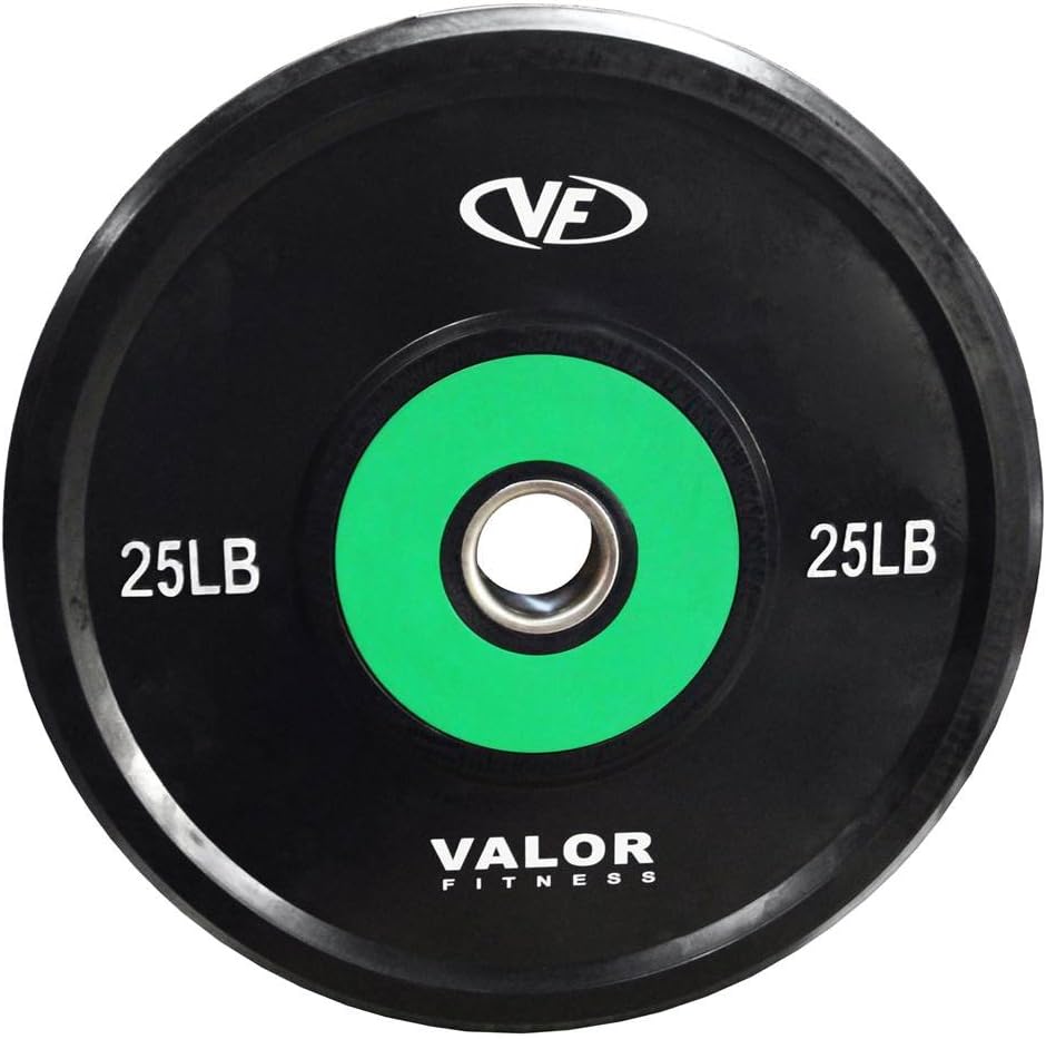 Valor Fitness Olympic Bumper Plate Pro - Weight Plates - Lifting Strength Conditioning Cross Training Workouts – Sold in Singles, Pairs, Sets - Workout Equipment