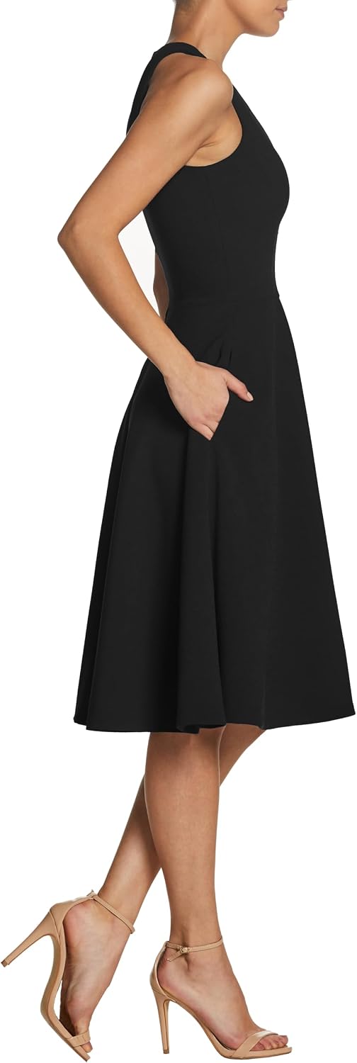 Dress the Population Women's Catalina Solid Sleeveless Fit & Flare Midi Dress