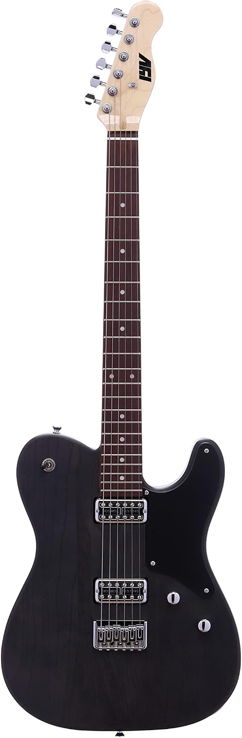 IYV- ITA-450 Solid Ash Body Telecaster Electric Guitar, Satin Black