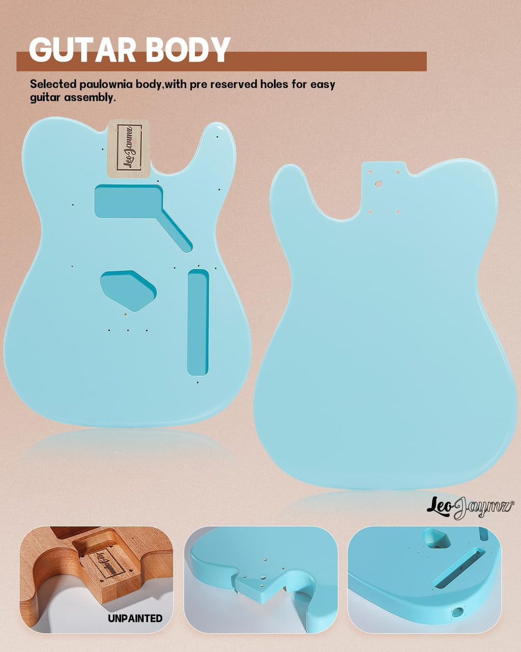 Leo Jaymz Print DIY Electric Guitar Kits (TL Sonic Blue (New))