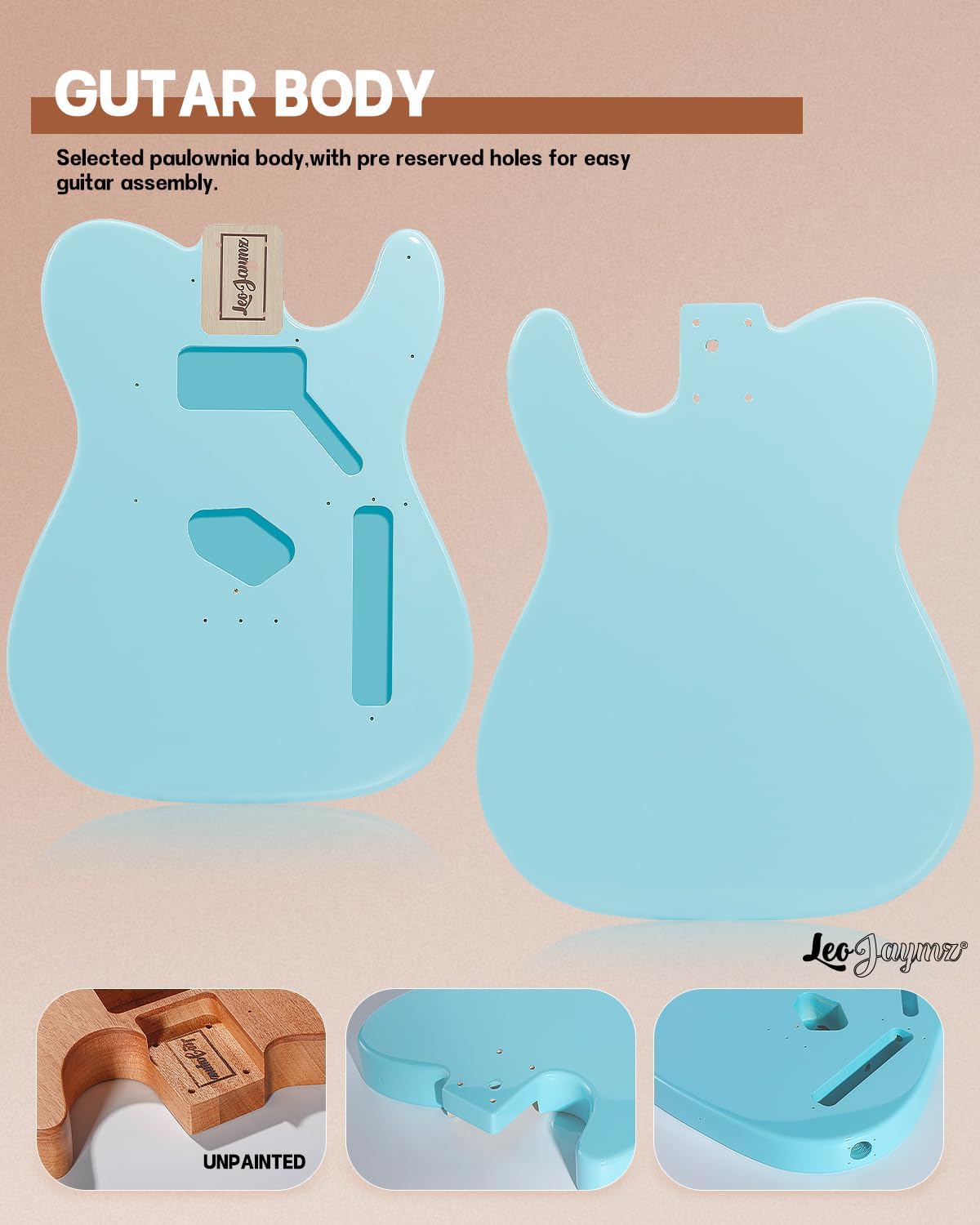 Leo Jaymz Print DIY Electric Guitar Kits (TL Sonic Blue (New))