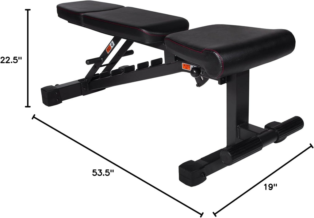 XMark Adjustable Weight Bench, High Performance Adjustable Bench, 1500 lb Weight Capacity, Strength Training Adjustable Benches for Commercial or Home Use