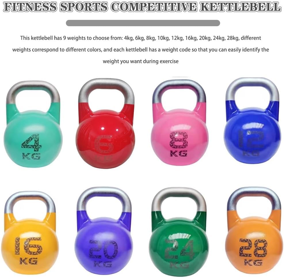 Kettlebell Weights Fitness Sports Competitive Kettle Ball, Muscle Training Dumbbells for Men and Women, Swing/Squat, Gym Exercise Equipment(Light blue-10kg)