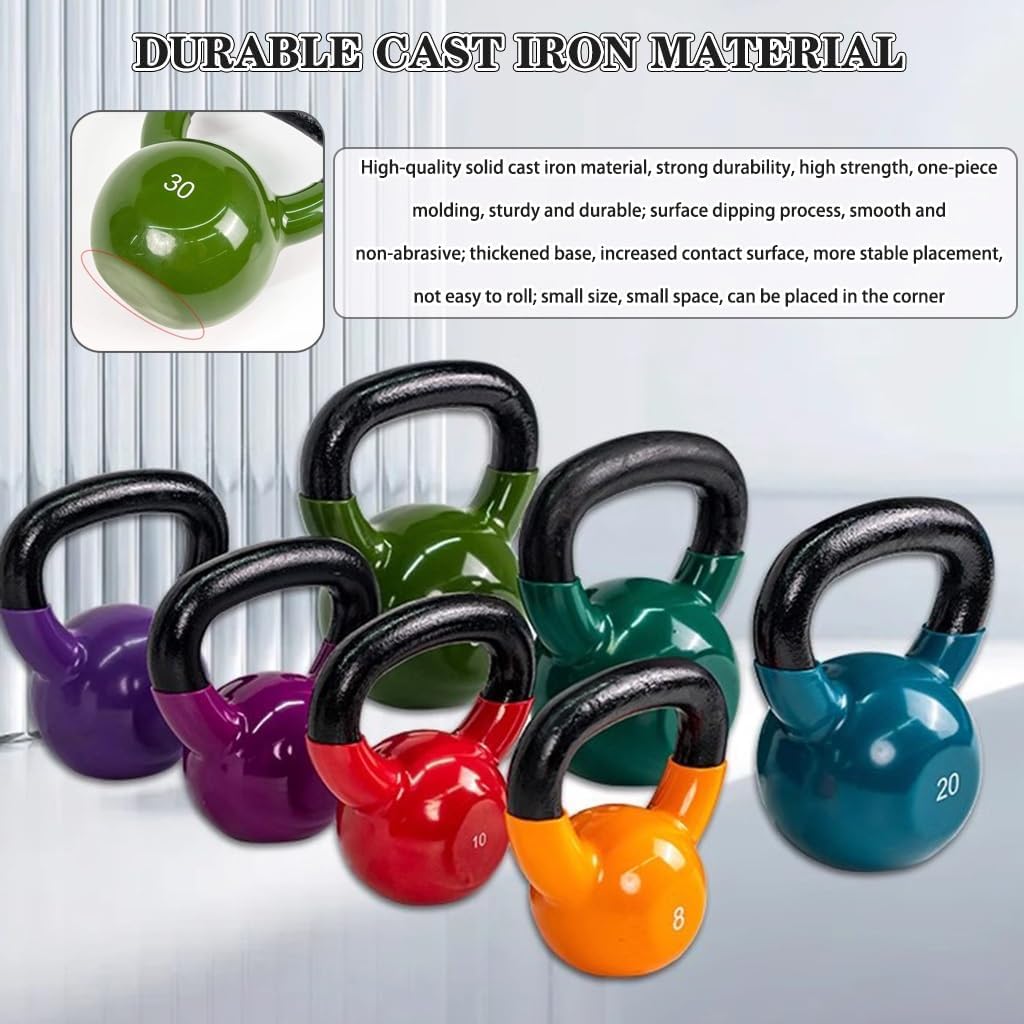 Kettlebell Weights for Women Men's Strength Training Kettle Bells, Beginner Fitness Dumbbell, Squat/Swing/Lunge, Home Exercise Equipment(Dark Blue-20LB)