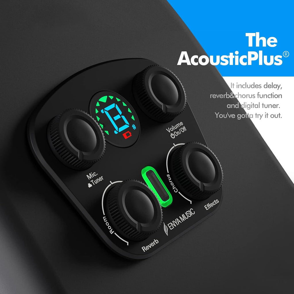 Enya X4 PRO MINI Carbon Fiber Acoustic Electric Guitar 36' 3/4 Size Guitar with Built-in Effects & Tuner, Smart Travel Guitar for Beginners & Performers, Portable Mini Guitar Bundle