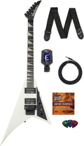 Jackson Rhoads JS32 Electric Guitar - Ivory Bundle with Cable, Tuner, Strap, Picks, and Austin Bazaar Guitar DVD
