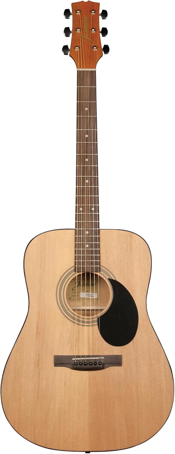 Jasmine S35 Dreadnought Acoustic Guitar Strings 6, Rosewood Fingerboard, Advanced X Bracing – Full-Size Guitar for Beginners & Others – Natural Finish, Right