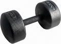 Legacy Solid Round Dumbbell Black – Heavy Duty Cast Iron Hand Weight with Knurled Ergonomic Grip for Strength Training, Muscle Toning, Home Gym Workout – 5 lb to 150 lb In Single & Pair