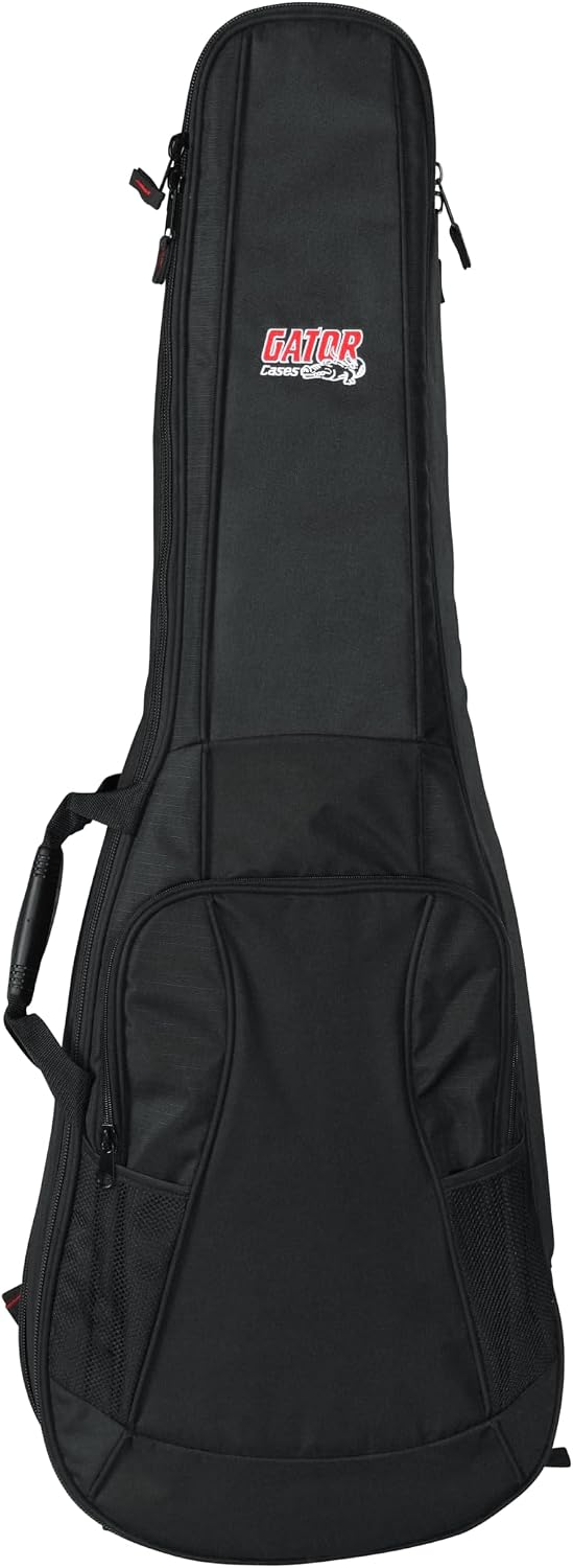 Gator Cases 4G-MiZone Series Gig Bag For Two Electric Guitars With Adjustable Backpack Straps, Fits Two Stratocaster and Telecaster Style Electric Guitars (GB-4G-ELEC 2X)
