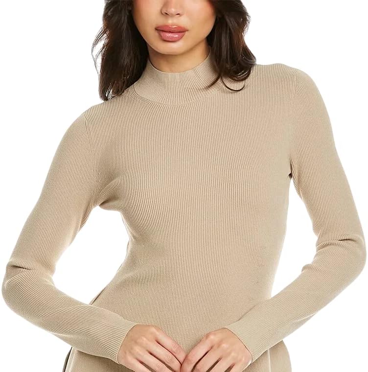 Theory Women's Side Drape Slim Sweater (Dark Oatmeal, X-Small)