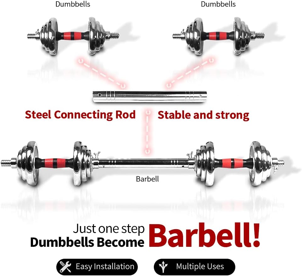 Adjustable Dumbbells Set 44 LB / 66 LB / 110 LB Home Weight Lifting Professional Dumbbells for Body Workout Home Gym Fitness with Carry Case