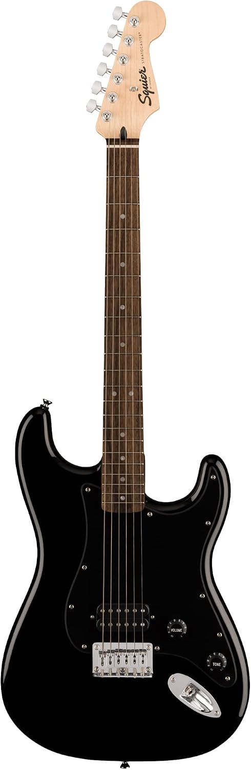 Fender Squier Sonic Stratocaster HT H - Black Bundle with Frontman 10G Amp, Tuner, Strap, Cable, Picks, and Austin Bazaar Guitar DVD