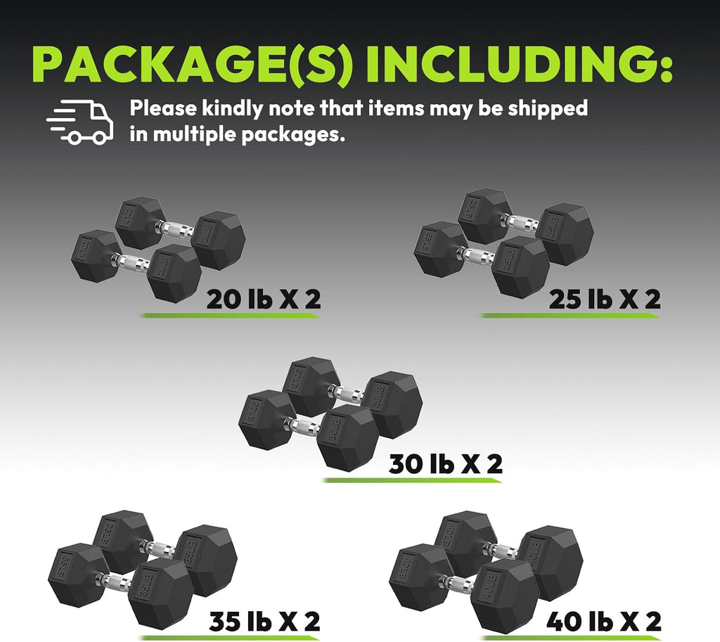 Hex Dumbbell Sets with Rack, 90-640 lb Rubber Encased Exercise & Fitness Dumbbells Set, Hand Weight for Strength Training, Weight Dumbbells