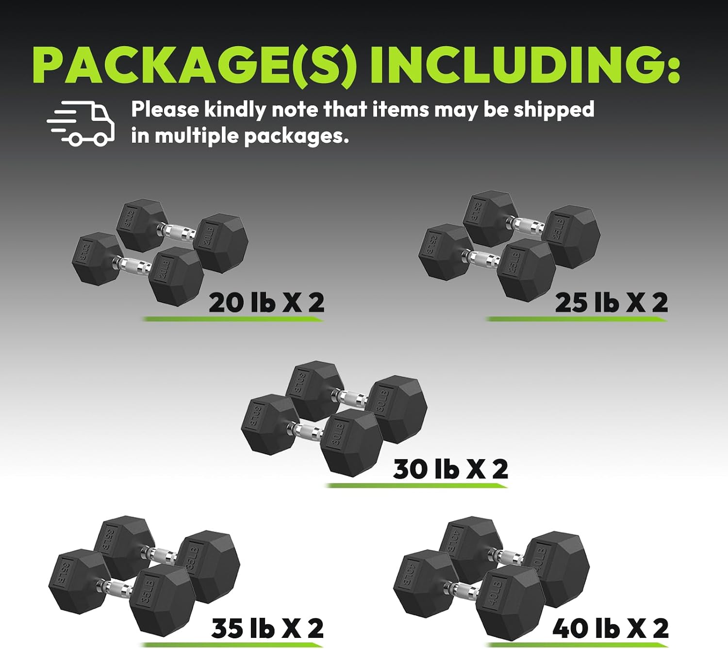 Hex Dumbbell Sets with Rack, 90-640 lb Rubber Encased Exercise & Fitness Dumbbells Set, Hand Weight for Strength Training, Weight Dumbbells