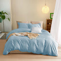 800TC 3 Sided Zipper Duvet Cover Set Soft Egyptian Cotton 3 Sided Zipper Closure, 3 PCS 1-Duvet Cover & 2- Pillow Shams - King-XL Size (98' x 116') Inches, (Solid French Blue)