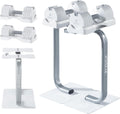 BYZOOM FITNESS 12.5LB Adjustable Dumbbell with Dumbbell Stand Bundle Set, White