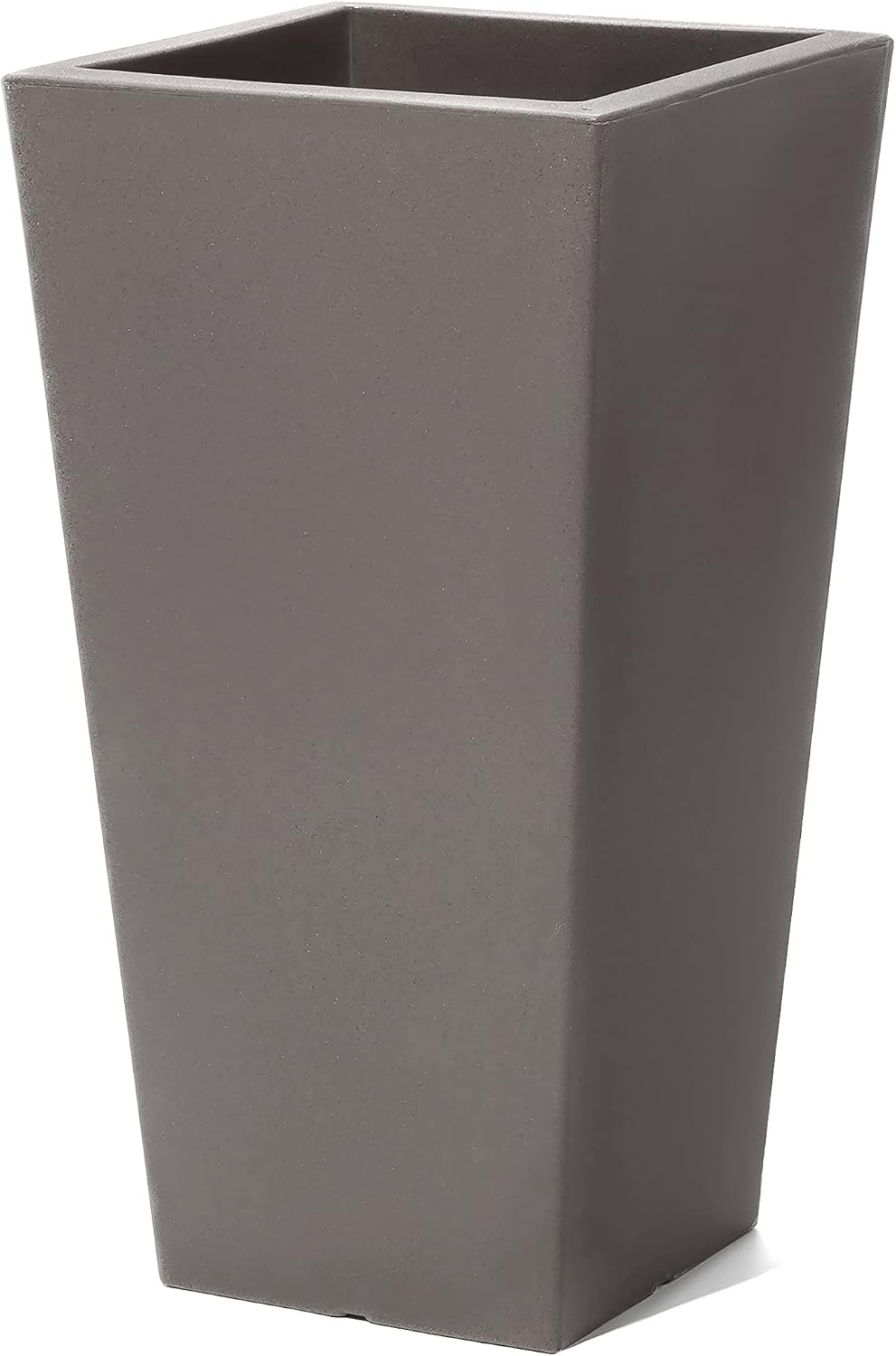 Step2 Tremont Tall Square Tapered Planter, 28' 2-Pack, Indoor/Outdoor Plants, Efficient Drainage, Durable Resin, Dark Cedar