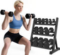 Ritafer Hex Weight Dumbbell Set with Rack -350lbs/450lbs/550lbs Hand Weights for Strength Training (10-50 lbs) Rubber Iron Coated Dumbbells, Exercise & Fitness Equipment for Muscle Strength Training