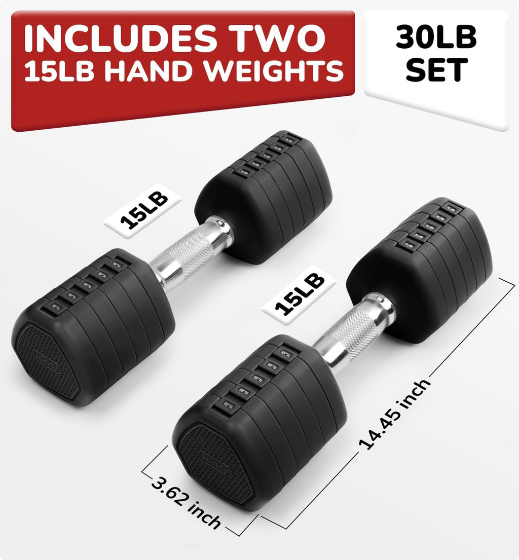 10LBS 20LBS 30LBS Dumbbell Set, Adjustable Dumbbells Set of 2 Hand Weights for Women Men Weight Sets for Home Gym Outdoor Exercise Workout Strength Training Equipments