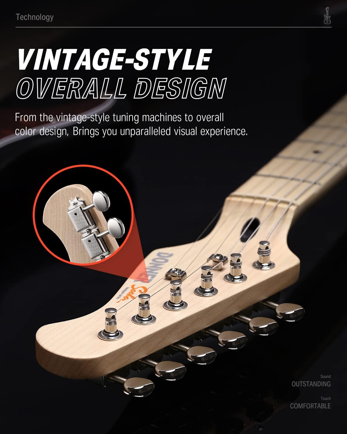 Donner, DST-152B 39' Electric Guitar Kit HSS Pickup Coil Split with Amp, Bag, Accessories, Black Solid Body Guitarra Electrica