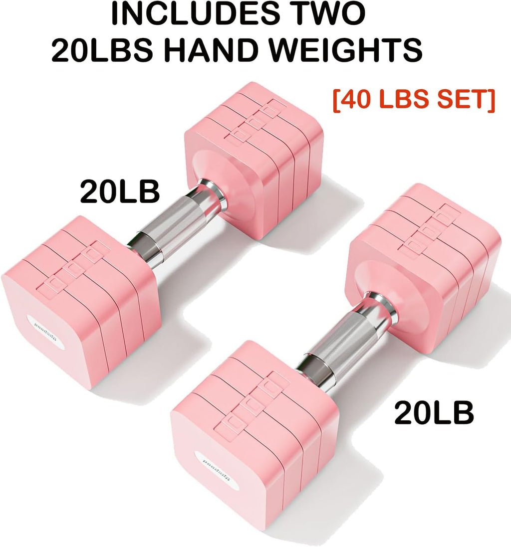 15LB 20LB 30LB 40LB 50LB Adjustable Dumbbell Set Free Weights Dumbbells Set for Women Men Hand Weights Sets Adjust Dumbbell Weight Sets for Home Gym Exercise Workout Strength Training Equipments