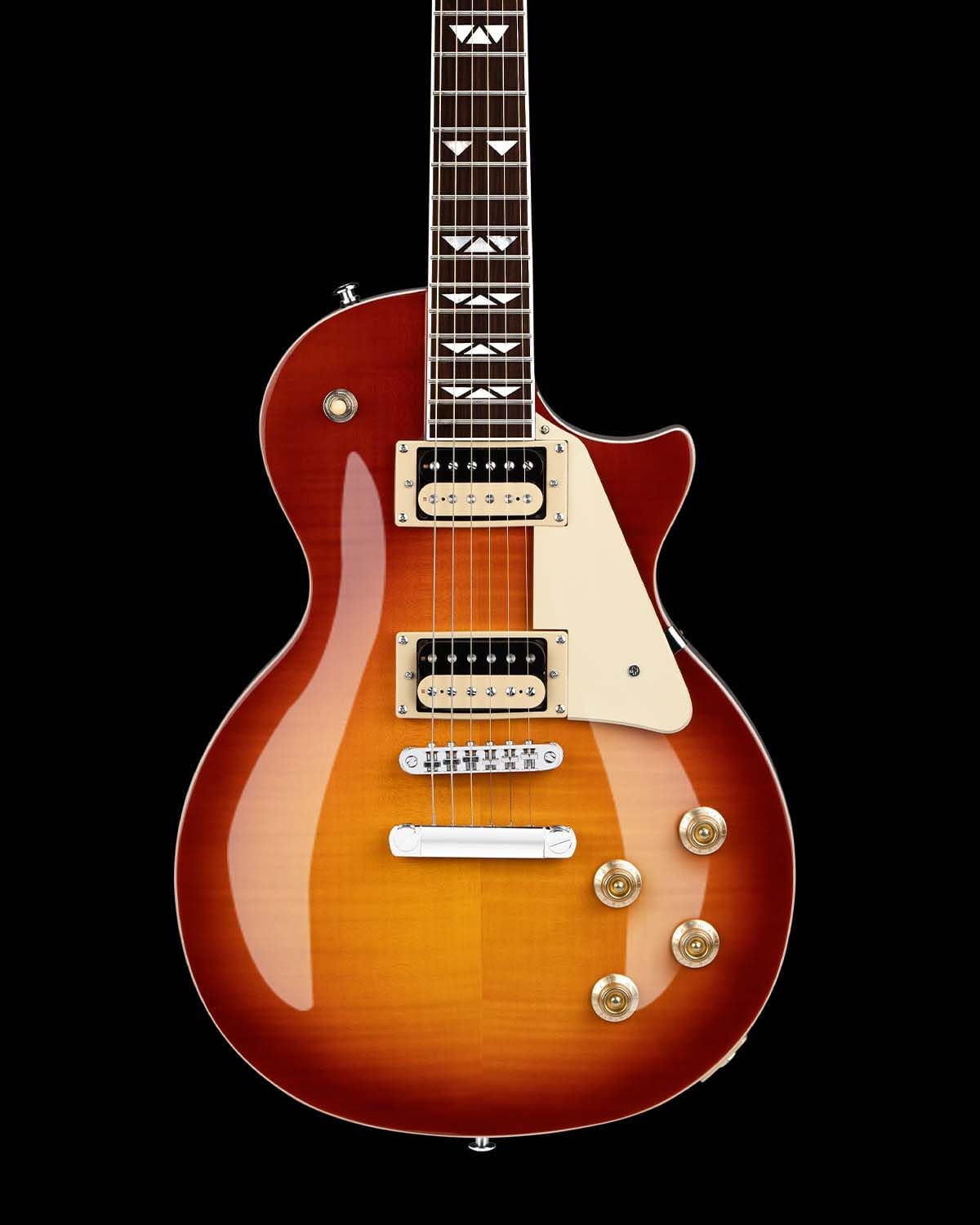 WestCreek Underdog Solid Body Electric Guitar, Mahogany Body, Maple Neck, Rosewood Fretboard, Rounded End Frets, Bone Nut, 22 Frets (CherryBurst)