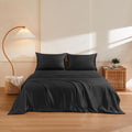 THXSILK 100% Pure Mulberry Silk Duvet Cover Set 3 Piece, 6A+ Grade Luxury Soft Bedding Silk Sheets for Hair and Skin, 1 Pcs Duvet/Quilt/Comforter Cover with 2 Zippered Pillowcases (Black, Twin)