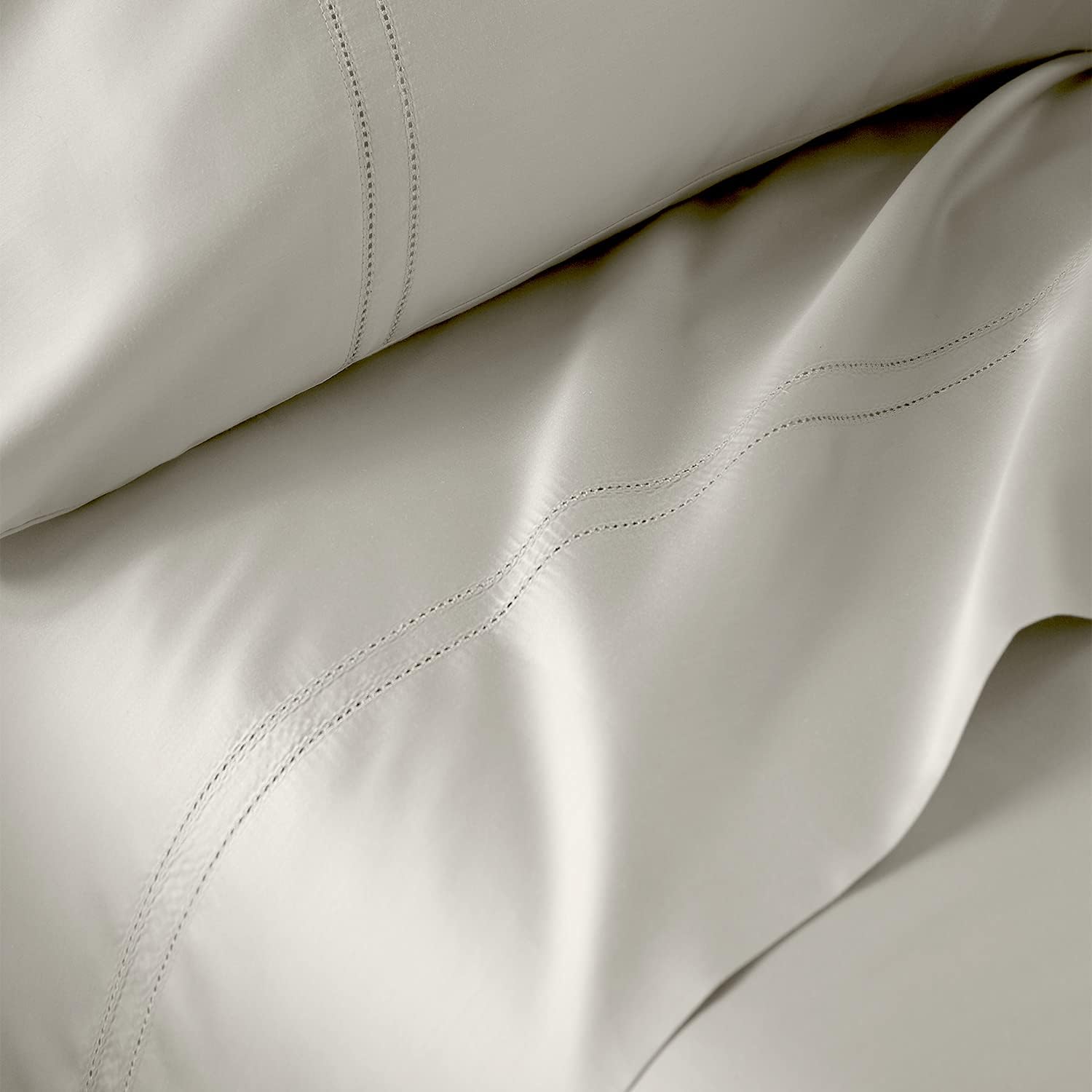 Pure Parima Yalda Sheet Set – 100% Certified Egyptian Cotton, Double-Hem Stitch, Queen, Linen