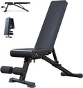 Adjustable Weight Bench, Foldable Workout Exercise Bench with Automatic Lock for Upright Incline Decline and Flat Full Body Exercise, Black