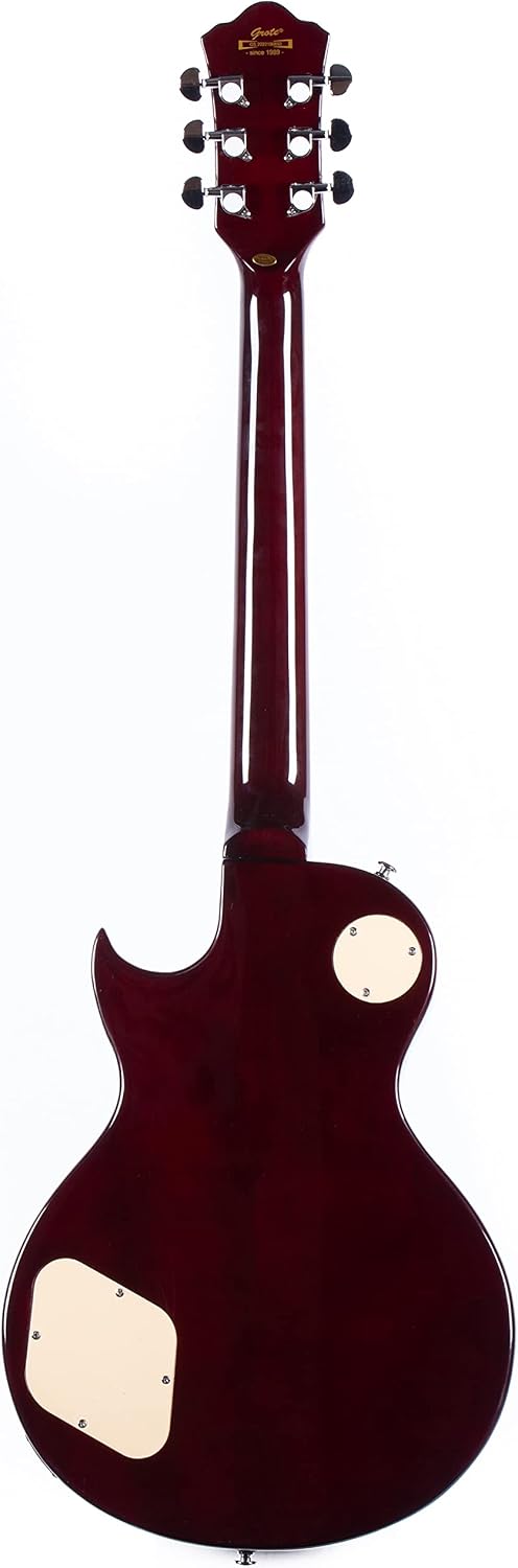 Grote Electric Guitar Solid Body LPYS-006 Maple Neck, Stainless Steel Frets, Ideal for All Levels, with Gigbag(Red)