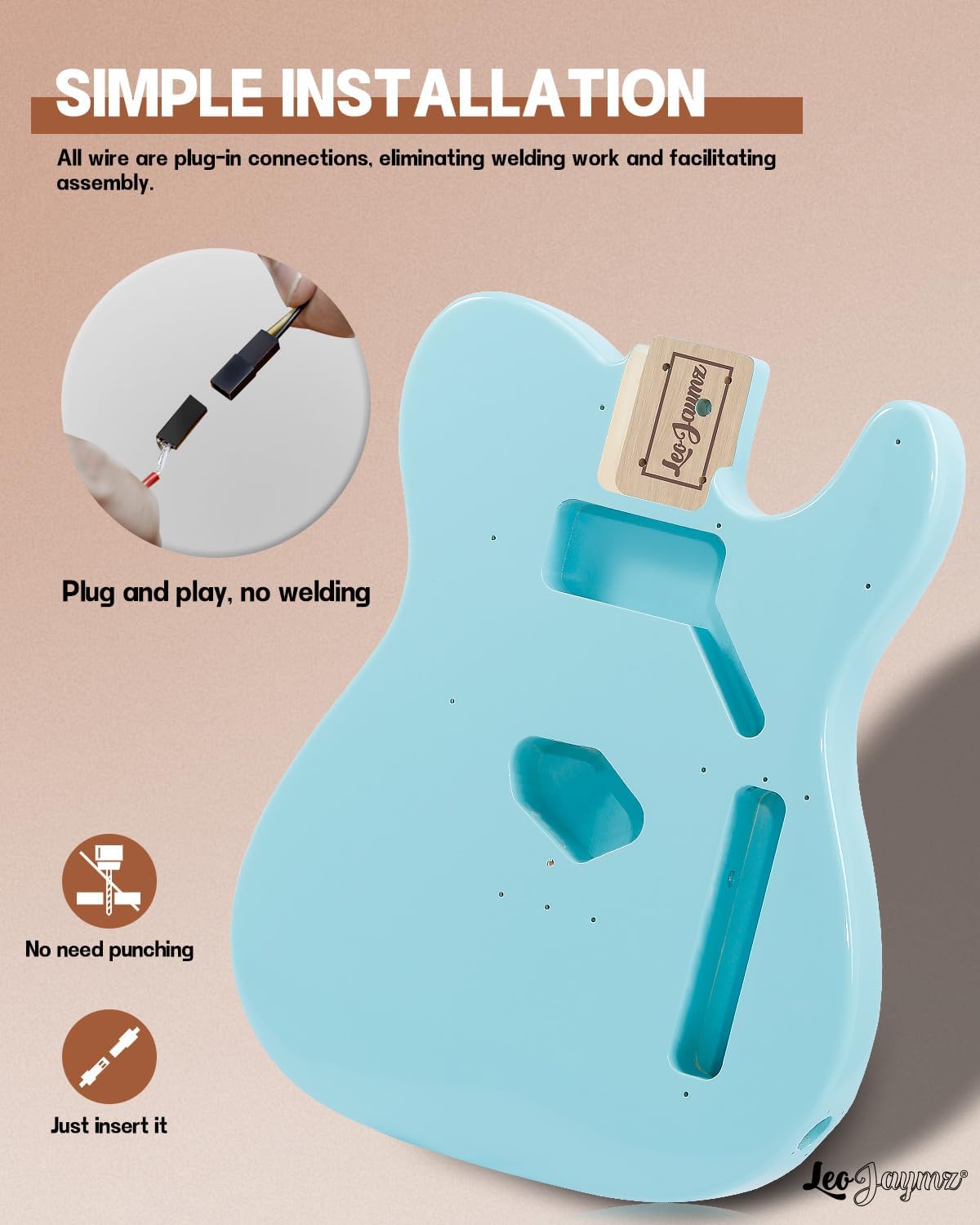Leo Jaymz Print DIY Electric Guitar Kits (TL Sonic Blue (New))