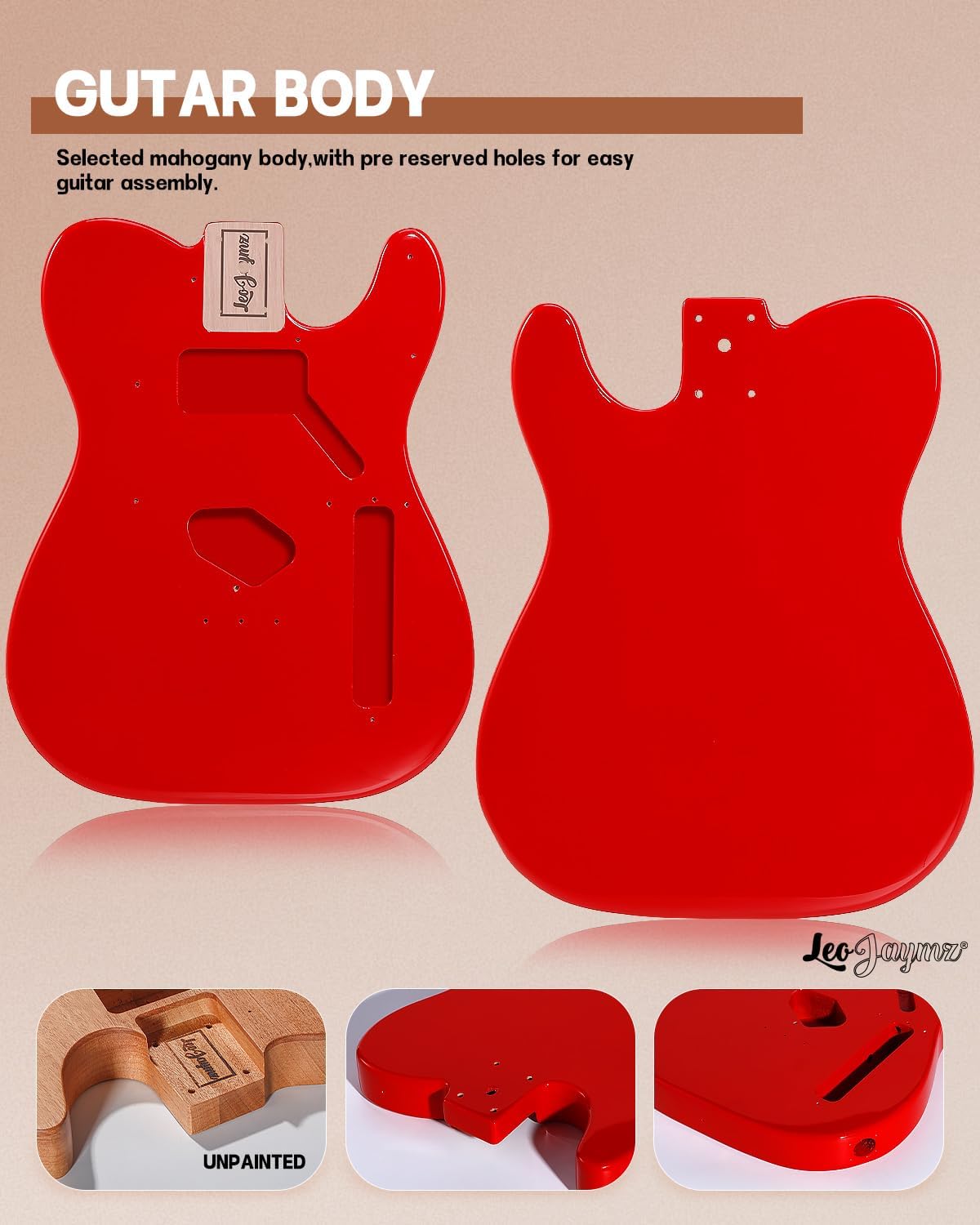 Leo Jaymz Print DIY Electric Guitar Kits (TL Carnival Red (New))
