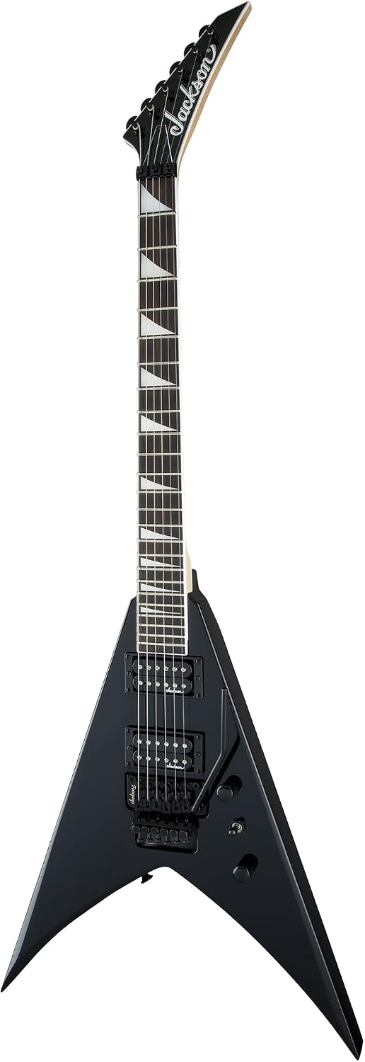 Jackson King V JS32 Electric Guitar - Gloss Black Bundle with Cable, Tuner, Strap, Picks, and Austin Bazaar Instructional DVD