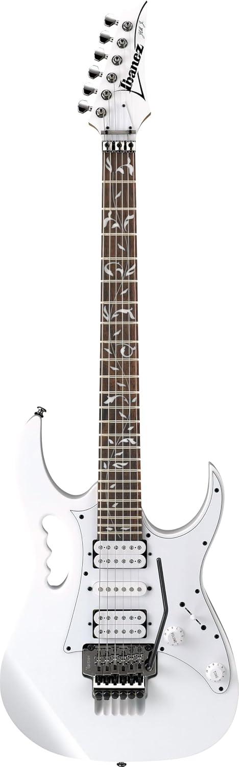 Ibanez JEMJR Steve Vai Electric Guitar - White Bundle with Gig Bag, Tuner, Strap, Cable, Austin Bazaar Instructional DVD, and Polishing Cloth
