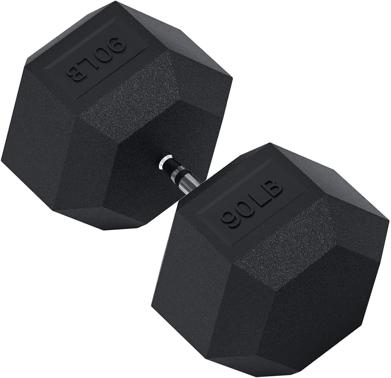 THUNDERBAY Rubber Coated Cast Iron Hex Dumbbell Weights(in Pairs or Singles)