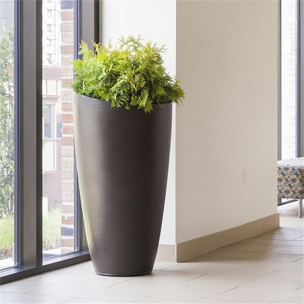 Mayne Modesto 42-Inch Tall Planter – Weather-Resistant Planter for Flowers – Durable Indoor/Outdoor Design for Patio, Porch, or Entryway