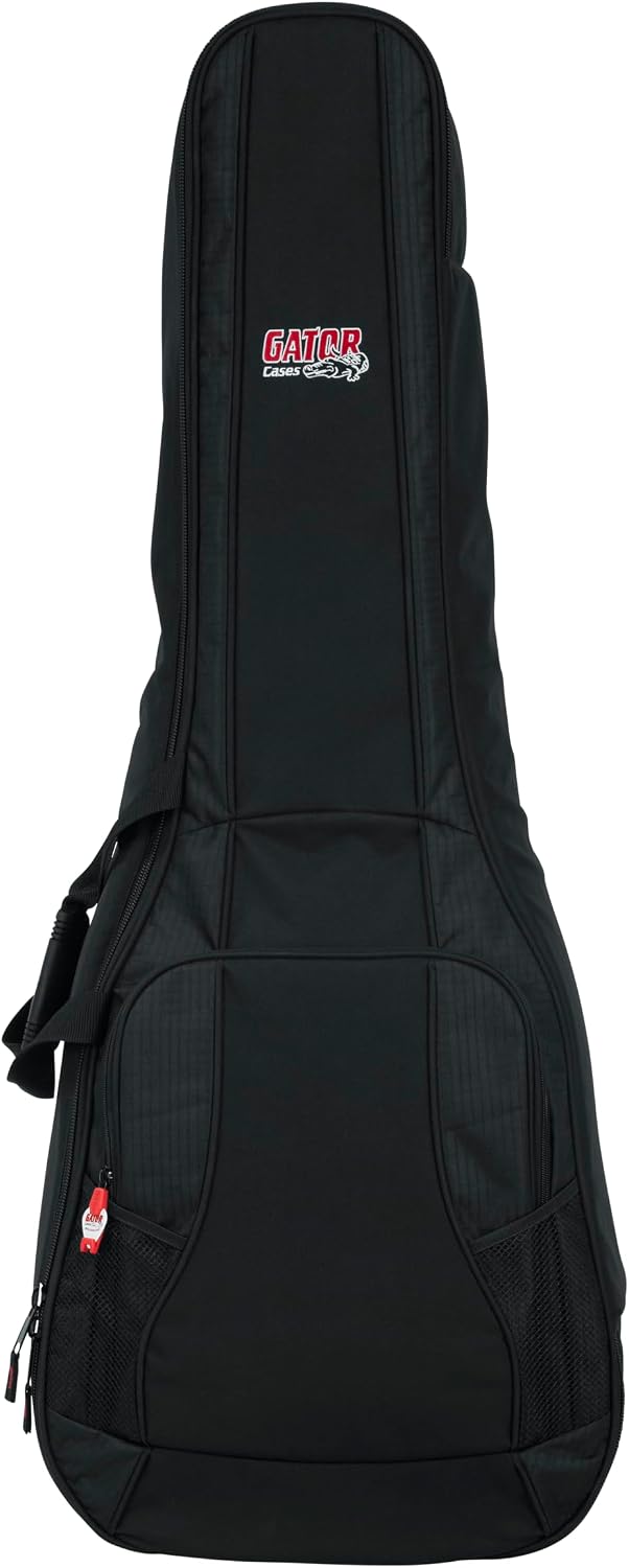 Gator Cases 4G-MiZone Series Gig Bag For Two Guitars with Adjustable Backpack Straps, Fits a Single Acoustic and a Single Electric Guitar (GB-4G-ACOUELECT)