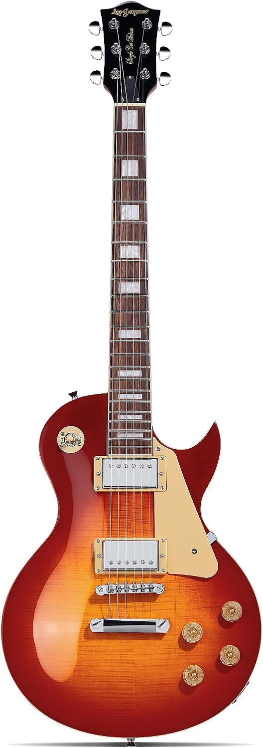 Leo Jaymz SC Series Electric Guitar – Mahogany Body, Laurel Fingerboard, Dual Humbuckers, Tune-O-Matic Bridge, C Neck, 18:1 Tuners (Cherry Sunburst)