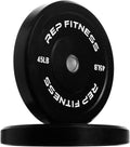 REP Fitness Rubber Bumper Plates, 5Lb to 370 lb Set Pairs, Olympic Standard Weights, Shock Absorbing Low Bounce Design, For Home Gyms, Fitness Centers, Strength Workouts, Barbell Use