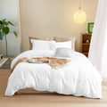 800TC 3 Sided Zipper Duvet Cover Set Soft Egyptian Cotton 3 Sided Zipper Closure, 3 PCS 1-Duvet Cover & 2- Pillow Shams - King-XL Size (98' x 116') Inches, (Solid White)