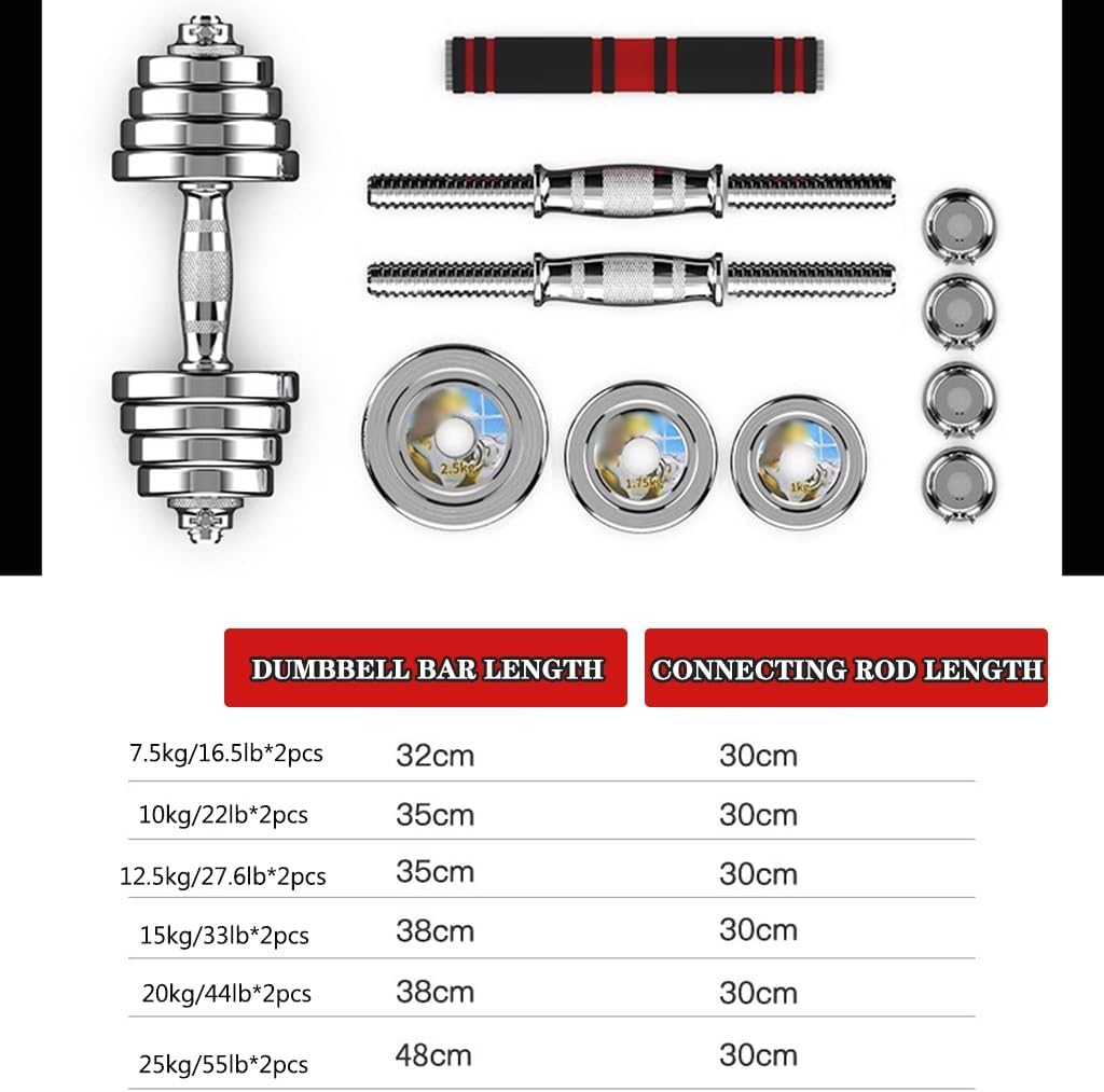 Dumbbell Set Men's Home Fitness Adjustable Weight, Gym Solid Steel Barbell, Abdominal Muscle Training Equipment