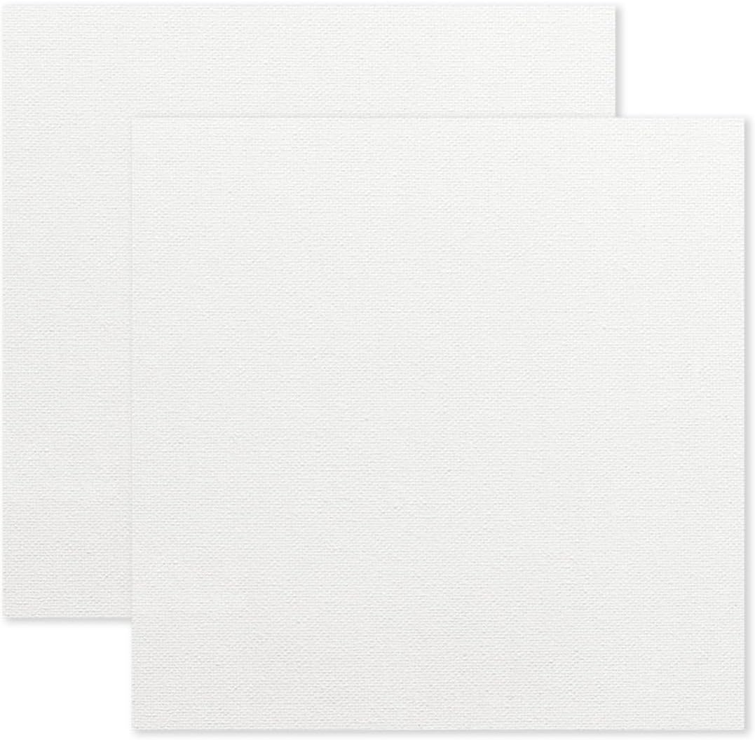KINGART 847-2 White Stretched Canvas, 100% Cotton, Gesso Primed, for Acrylic, Oil & Mixed Media, 48' x 48', Pack of 2