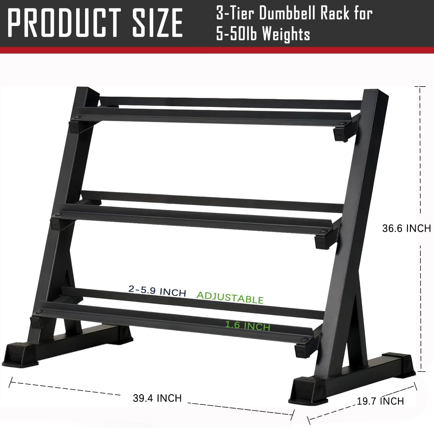 6-10 Pair Iron and Rubber Coated Dumbbell Set 350/450/550 lbs 5-50 lbs Hand Free Weight for Strength Hex Rubber Weights with Vertical Storage Rack Fitness Home Gym Equipment