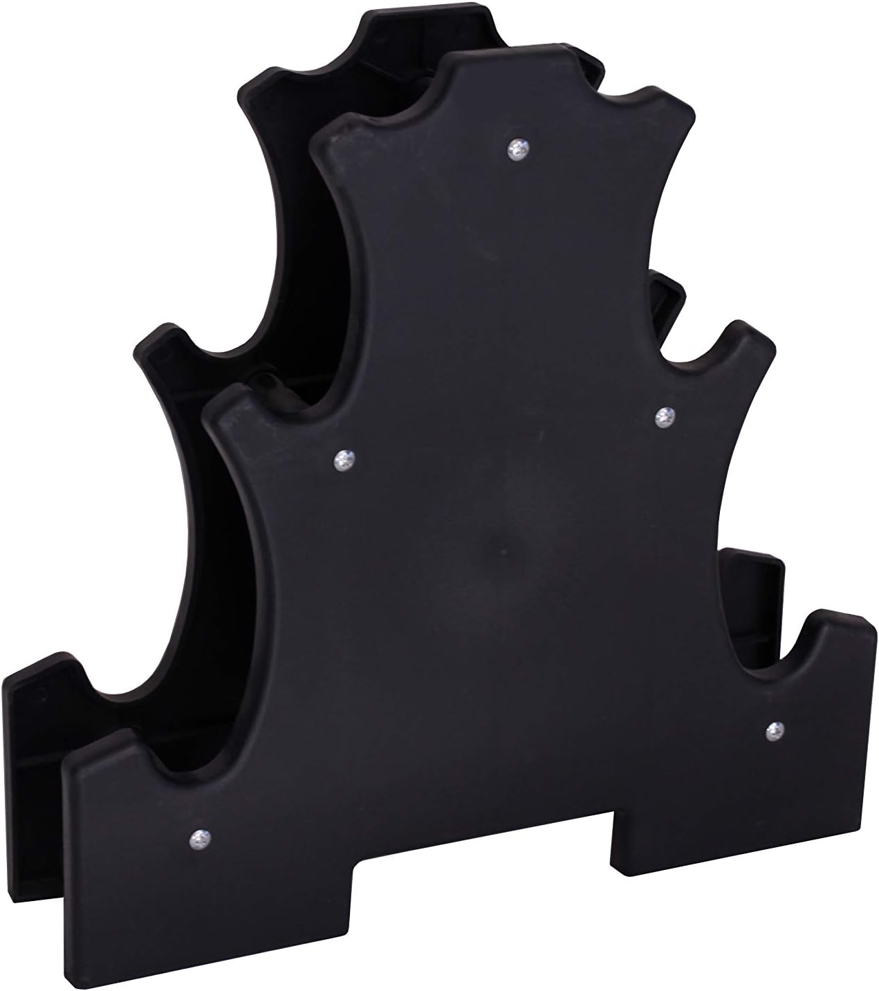 Ader Black Octagon Rubber Dumbbell Set with Rack