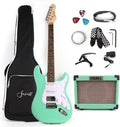 Fojill HSS Pickup 39 Inch Full Size Electric Guitar Kit Set Beginner Starter Combo Package Bundle 10W Battery Power Bluetooth Amplifier Amp Bag,Picks, Cable, Strap, Extra Strings